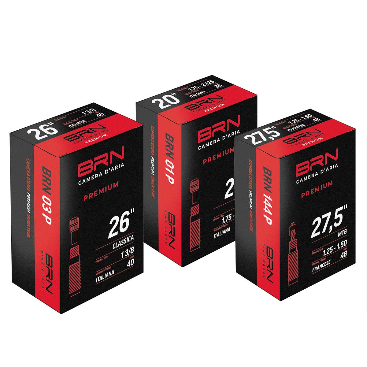 Camera d’aria BRN 700x25/32C valvola da 80mm