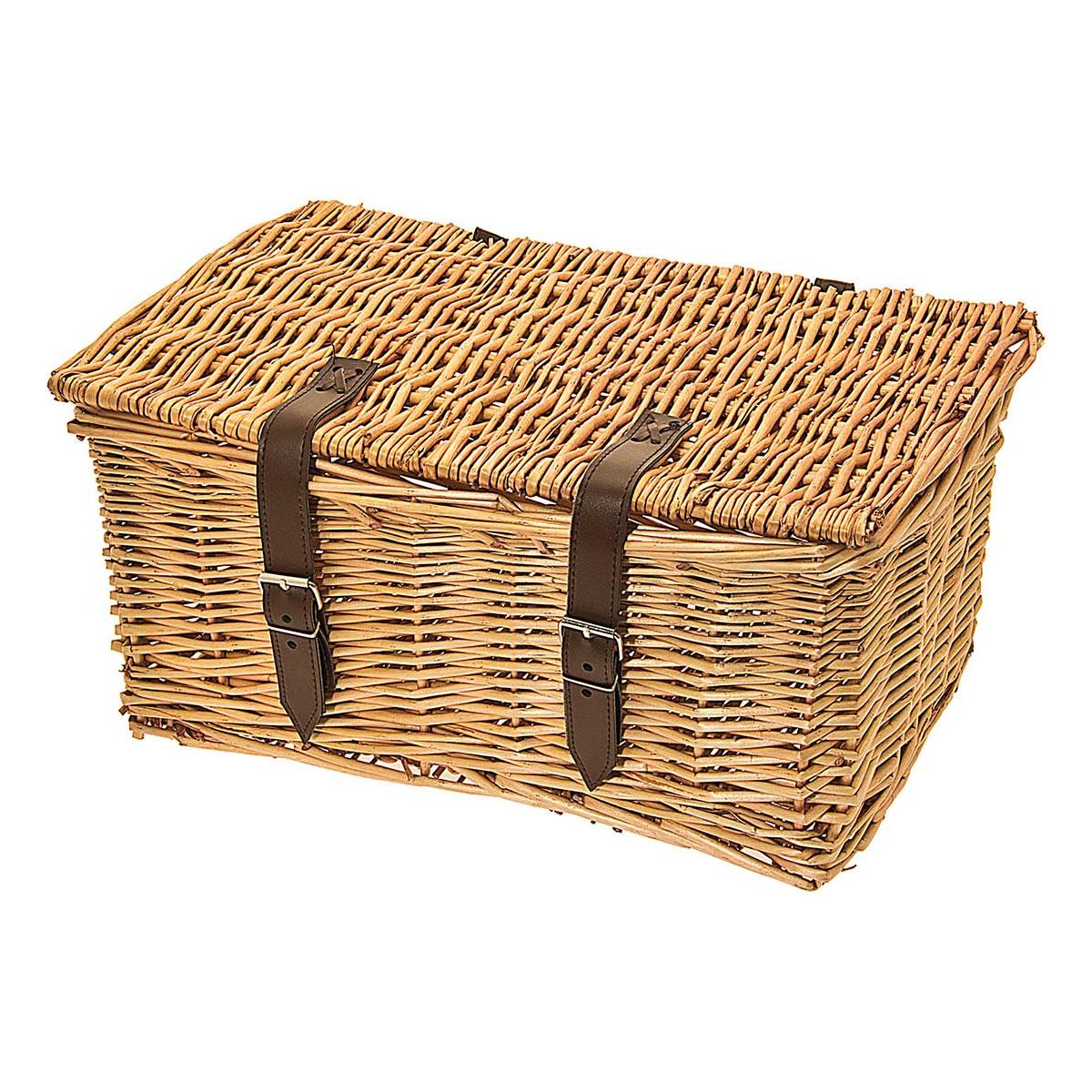 Natural wicker trunk with lid 