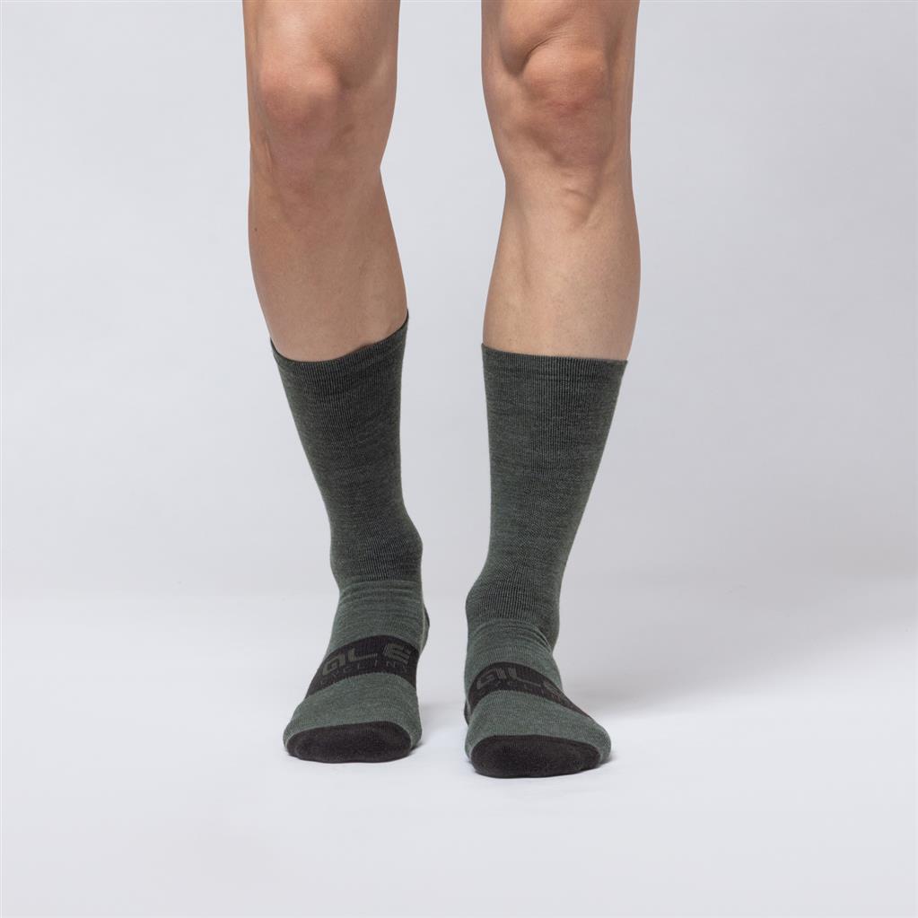 Alé Strada 3.0 – Calze in Merino 22 cm, Verde Quercia